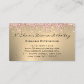 Carte De Visite Maquillage Artiste Bleu Eyelash Rose Or (Dos)