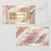 Carte De Visite Maquillage Artiste Blogueur Influencer Rose Gold e (Devant / Derrière)