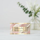 Carte De Visite Maquillage Artiste Blogueur Influencer Rose Gold e (Debout devant)