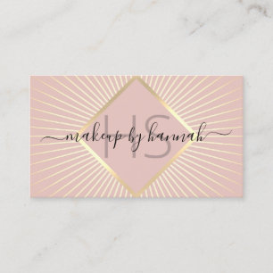 Carte De Visite Maquillage Artiste Blush Pink & Gold Beauty Salon