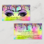 Carte De Visite Maquillage Artiste Brow Eyelash Drivers Holographe (Devant / Derrière)