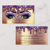 Carte De Visite Maquillage Artiste Brow Eyelash Gold Drivers Purpl (Devant / Derrière)