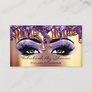 Carte De Visite Maquillage Artiste Brow Eyelash Gold Drivers Purpl