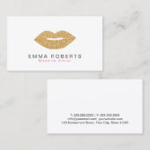 Carte De Visite Maquillage Artiste Chic Or Empreinte de léopard Li (Devant / Derrière)