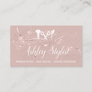 Carte De Visite Maquillage Artiste Coiffure Salon Lash Ciseaux Blu