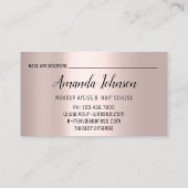 Carte De Visite Maquillage Artiste Coiffure Salon Lash Extensions (Dos)