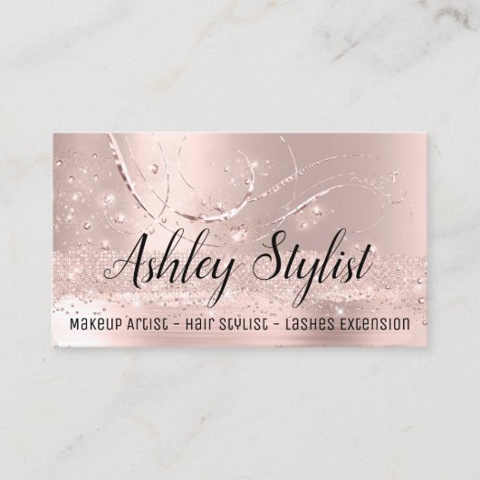 Carte De Visite Maquillage Artiste Coiffure Salon Lash Extensions (Devant)