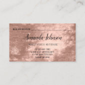 Carte De Visite Maquillage Artiste Coiffure Salon Lash Rose Peau M (Dos)