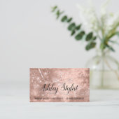 Carte De Visite Maquillage Artiste Coiffure Salon Lash Rose Peau M (Debout devant)