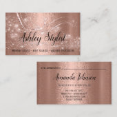 Carte De Visite Maquillage Artiste Coiffure Salon Lash Rose Peau M (Devant / Derrière)