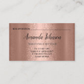 Carte De Visite Maquillage Artiste Coiffure Salon Lash Rose Peau M (Dos)