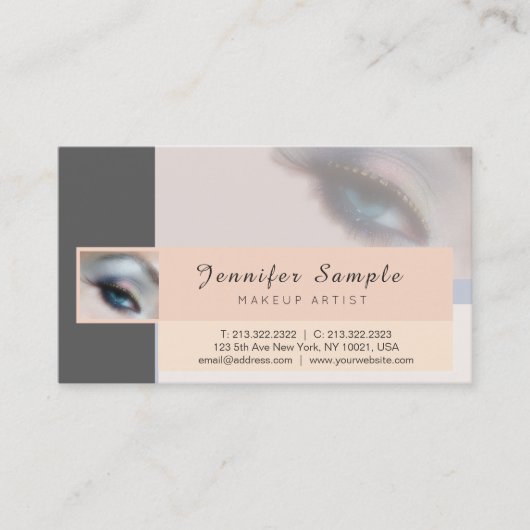 Carte De Visite Maquillage Artiste Cosmetologue Finition Silk Luxe (Devant)
