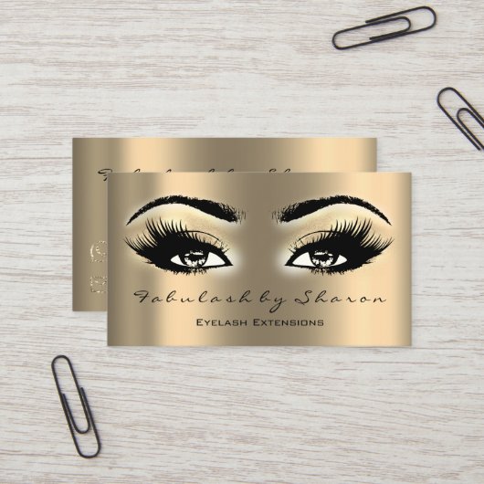 Carte De Visite Maquillage Artiste Eyebros Lashes Extension Oeil o (Devant/Arrière en situation)
