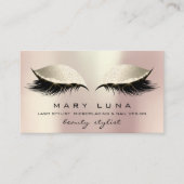 Carte De Visite Maquillage Artiste Eyebros Lashes Or Rose ivoire (Devant)