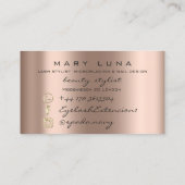 Carte De Visite Maquillage Artiste Eyebros Lashes Rose Or Noir (Dos)