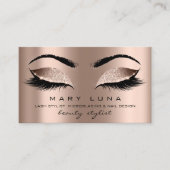 Carte De Visite Maquillage Artiste Eyebros Lashes Rose Or rose (Devant)