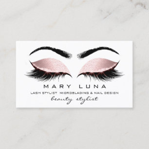 Carte De Visite Maquillage Artiste Eyebross Lashes White Rose Gold
