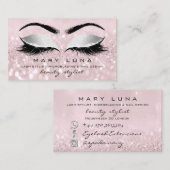 Carte De Visite Maquillage Artiste Eyebrosses Lashes Rose Grey Soc (Devant / Derrière)