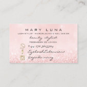 Carte De Visite Maquillage Artiste Eyebrosses Lashes Rose Parties  (Dos)