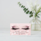 Carte De Visite Maquillage Artiste Eyebrosses Lashes Rose Parties  (Debout devant)