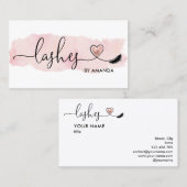 Carte De Visite Maquillage Artiste Eyebrow Eyes Lashes Coeur (Devant / Derrière)