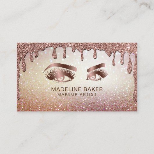 Carte De Visite Maquillage Artiste Eyebrow Eyes Lashes gouttes d'o (Devant)