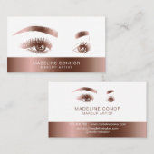 Carte De Visite Maquillage Artiste Eyebrow Eyes Lashes Rose Gold (Devant / Derrière)