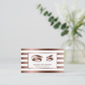 Carte De Visite Maquillage Artiste Eyebrow Eyes Lashes Rose Gold (Debout devant)