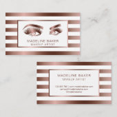 Carte De Visite Maquillage Artiste Eyebrow Eyes Lashes Rose Gold (Devant / Derrière)