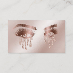 Carte De Visite Maquillage Artiste Eyebrow Eyes Lashes Rose Gold