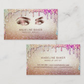 Carte De Visite Maquillage Artiste Eyebrow Eyes Lashes Rose Gold (Devant / Derrière)