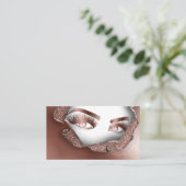 Carte De Visite Maquillage Artiste Eyebrow Eyes Lashes Rose Gold (Debout devant)