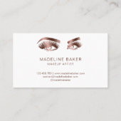 Carte De Visite Maquillage Artiste Eyebrow Eyes Lashes Rose Gold (Dos)