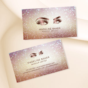 Carte De Visite Maquillage Artiste Eyebrow Eyes Lashes Rose Gold