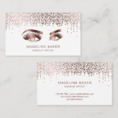 Carte De Visite Maquillage Artiste Eyebrow Eyes Lashes Rose Gold (Devant / Derrière)