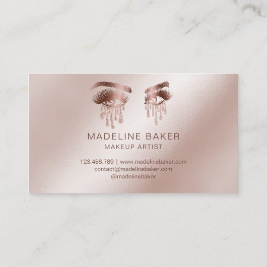 Carte De Visite Maquillage Artiste Eyebrow Eyes Lashes Rose Gold (Dos)