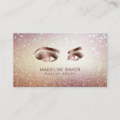 Carte De Visite Maquillage Artiste Eyebrow Eyes Lashes Rose Gold (Devant)