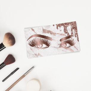 Carte De Visite Maquillage Artiste Eyebrow Eyes Lashes Rose Gold M