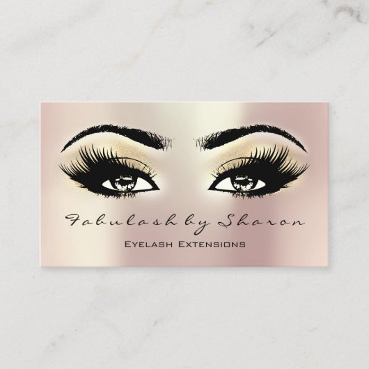 Carte De Visite Maquillage Artiste Eyebrow Lash Extension Or Champ (Devant)