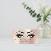Carte De Visite Maquillage Artiste Eyebrow Lashes Extension Rose G (Debout devant)