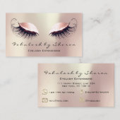 Carte De Visite Maquillage Artiste Eyebrow Lashes Extension Rose S (Devant / Derrière)
