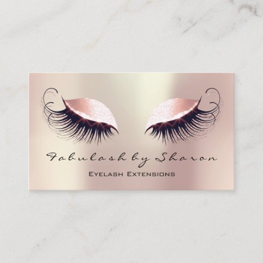 Carte De Visite Maquillage Artiste Eyebrow Lashes Extension Rose S (Devant)