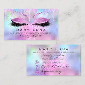 Carte De Visite Maquillage Artiste Eyebrows Lash Holographique PIn (Devant / Derrière)