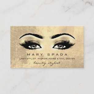 Carte De Visite Maquillage Artiste Eyebrows Lashes Or Esthétique