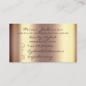 Carte De Visite Maquillage Artiste Eyebrows Lashes Or Esthétique (Dos)
