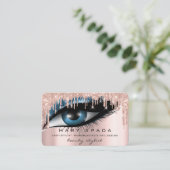 Carte De Visite Maquillage Artiste Eyebrows Lashes Pink Parties sc (Debout devant)