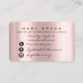 Carte De Visite Maquillage Artiste Eyebrows Lashes Pink Parties sc (Dos)