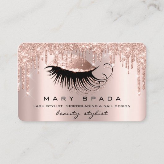 Carte De Visite Maquillage Artiste Eyebrows Lashes Rose Brows (Devant)