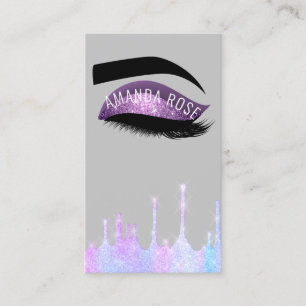 Carte De Visite Maquillage Artiste Eyelash Brosses Holographe viol