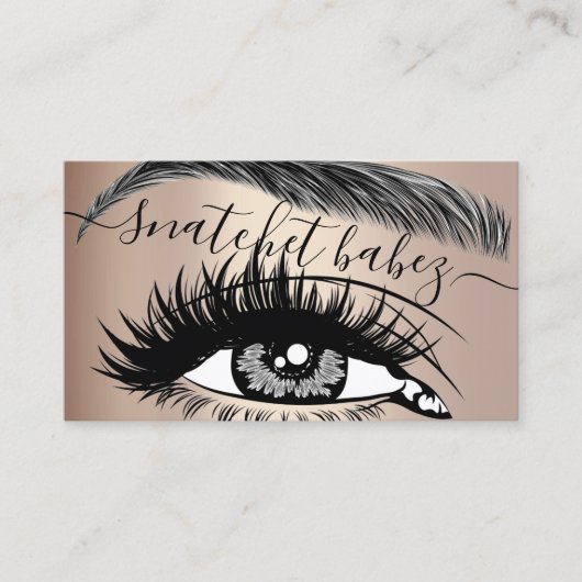 Carte De Visite Maquillage Artiste Eyelash Brows Code QR Rose (Devant)